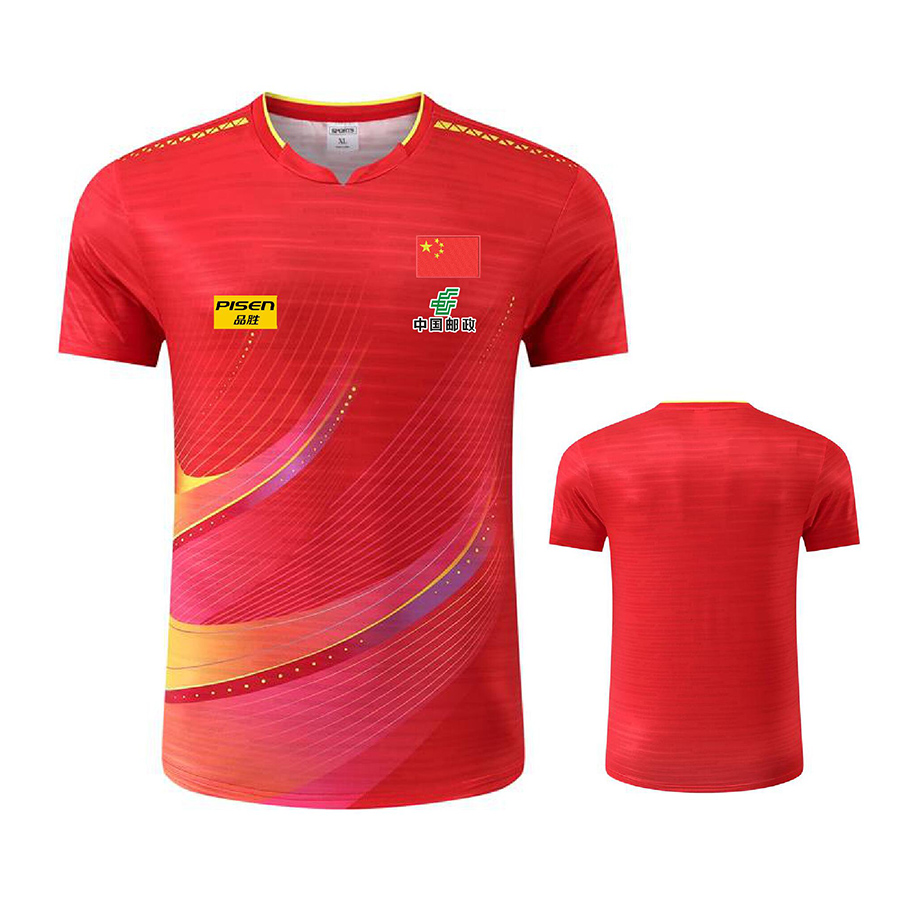 Table Tennis Jersey - ปรับแต่งข้อความโลโก้ Aisan ถ้วยจีนทีมปิงปองเสื้อกางเกงขาสั้นสําหรับผู้ชายผู้หญิงเด็กเทนนิสปิงปอง TShirt