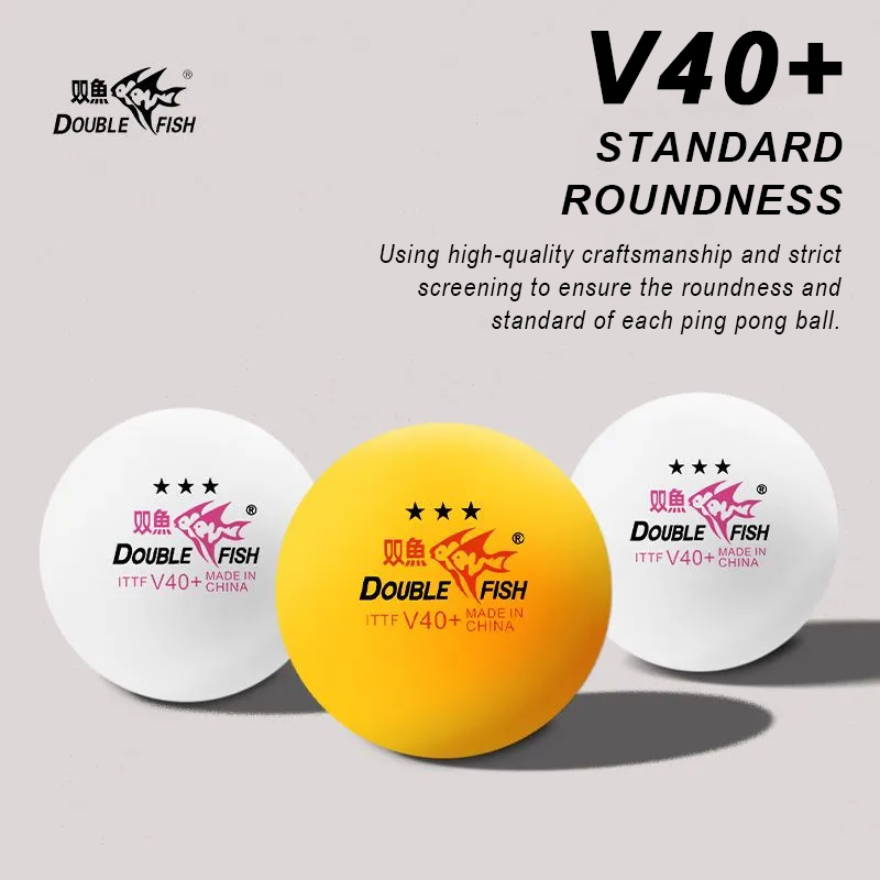 Table Tennis Video Game - ดับเบิ้ลฟิช 3 สตาร์ V40+ 30/50/100 ชิ้นลูกปิงปองที่ผ่านการรับรองจาก