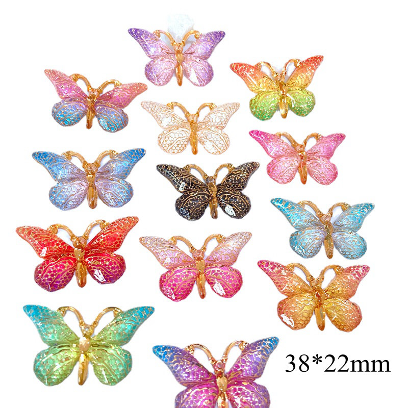 Butterfly Rubber Sheet - 10 ชิ้น ใหม่ 38*22 มม. ผีเสื้อพลาสติก