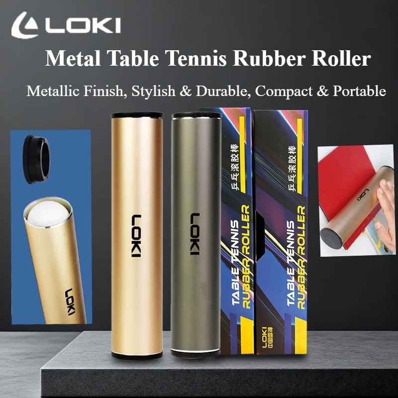 Table Tennis Video Game - กล่องใส่ลูกปิงปองโลหะ LOKI สำหรับมืออาชีพ พร้อมไม้กลิ้งยางปิงปอง อุปกรณ์เสริมสำหรับไม้ปิงปอง