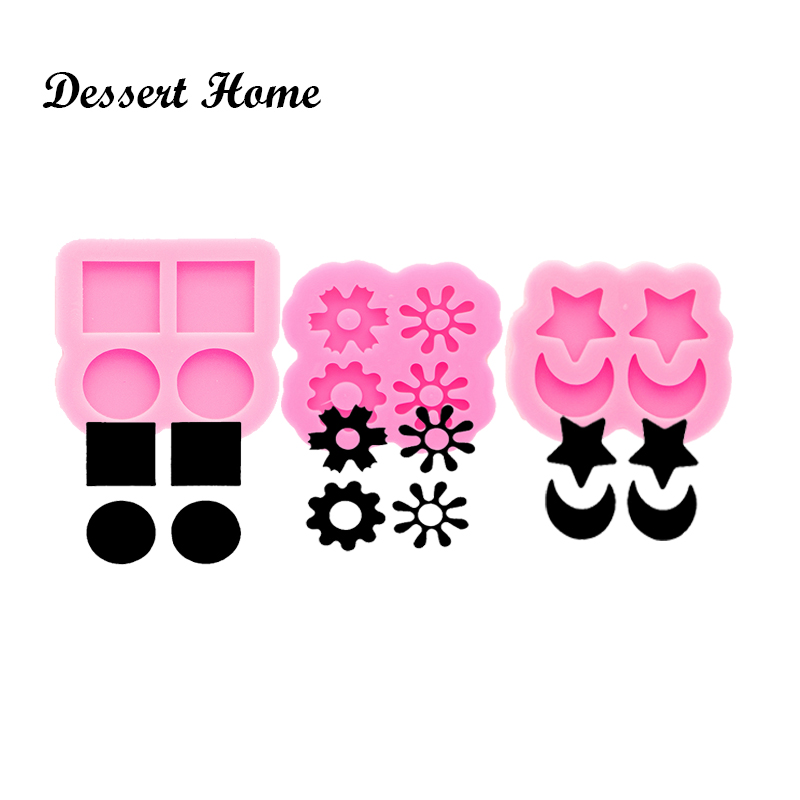 Butterfly Rubber Sheet - ต่างหูหมุดศิลปะเรซิ่นขนาดเล็ก/สี่เหลี่ยม/ดาว/ดวงจันทร์/มงกุฎ/เพชร/ผีเสื้อ/รูปหยดน้ำ/งานหัตถกรรมด้วยอีพ็อกซี่ DY0898