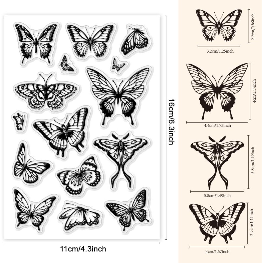 แสตมป์ใส 1 แผ่นสำหรับทำการ์ด แ - Butterfly Rubber Sheet บทวิจารณ์และราคา