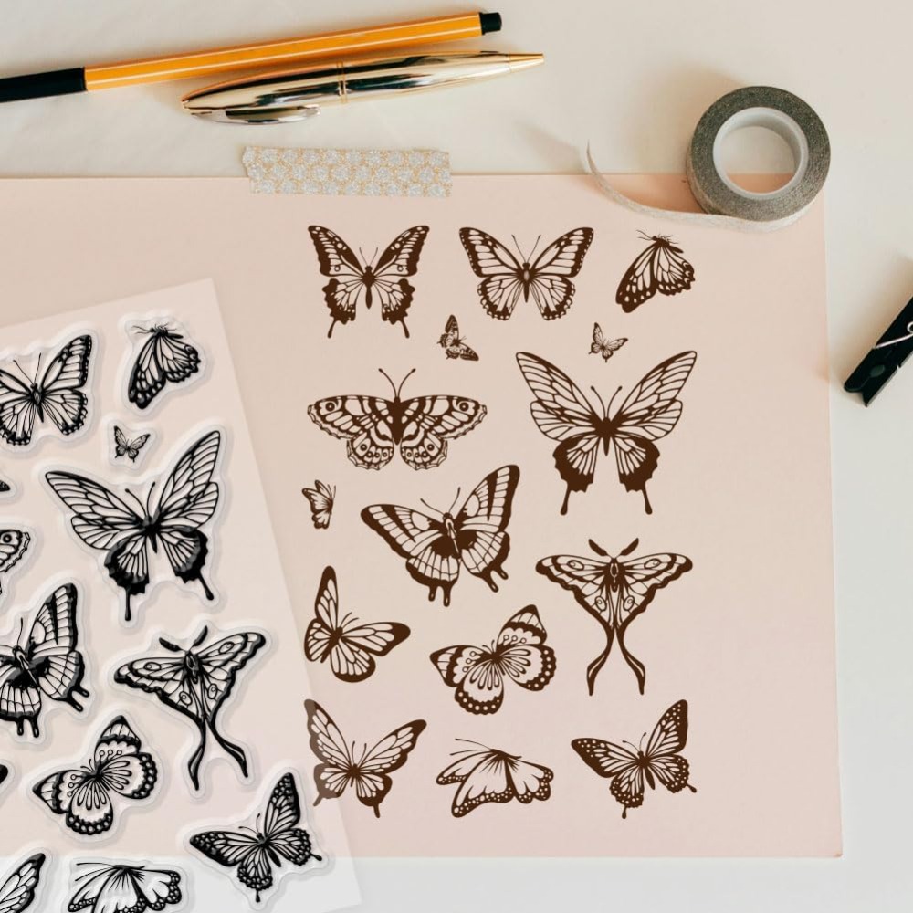 แสตมป์ใส 1 แผ่นสำหรับทำการ์ด แ - Butterfly Rubber Sheet บทวิจารณ์และราคา