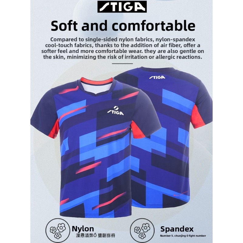 เสื้อเทเบิลเทนนิสสติก้าสำหรับผ - Table Tennis Jersey บทวิจารณ์และราคา